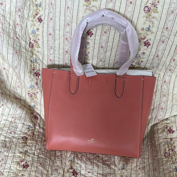 NWT Coach Light Coral Derby Tote, - Picture 1 of 4